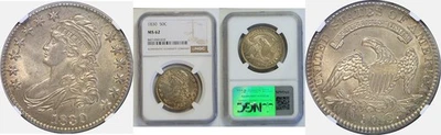 Medio dólar busto 1830 NGC MS-62 Foto 1 de 3