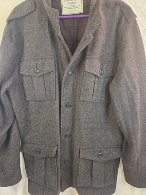 Old Navy Military Jacket Wool Field Coat Mens XL Flannel Lined Cargo Pockets - Image 1 of 4