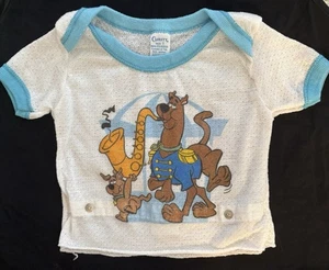 Vintage Scooby Doo Baby Pyjama Oberteil Scooby Dum Marching Band Saxophon Größe 1 Curity - Bild 1 von 8