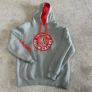 Sudadera con Capucha ULL Ragin Cajuns Para Hombre Grande Gris Bordado Logo Louisiana Lafayette - Imagen 1 de 24