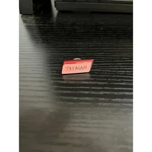 Enamel Pin pink eraser try again - Picture 1 of 2