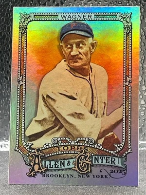 Honus Wagner 2025 Topps Allen & Ginter 319 plata retrato impresión corta SP pirata Foto 1 de 2