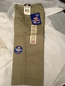 Dickies Boys Khaki Pants Flat Front School Uniform Sz 4 Reg Reinforced Knees NWT - Picture 1 of 1