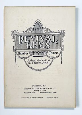 Revival Gems Number Three Gospel Hymnal Stamps-Baxter 1929 - Image 1 of 4