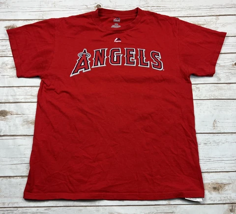 LOS ANGELES ANGELS LA SHIRT ADULT MEDIUM MLB RED MIKE TROUT SEE MEASUREMENTS Cover