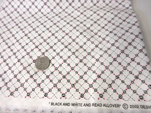 Vtg 2002 Black & White Read Allover Fabric Cindy Taylor Oates Spectrix 1 Yd 7" - Picture 1 of 2