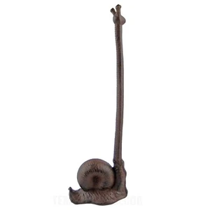 Cast Iron Snail Table Top Paper Towel Roll Holder Rustic Antique Brown Finish - Picture 1 of 5