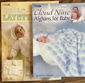Cloud Nine Afghans For Baby & Cuddle Me Layettes Leisure Arts Baby & Bulky Yarn - Picture 1 of 7
