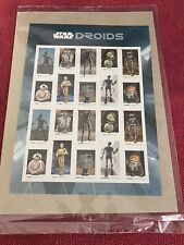 Star Wars Droids Sheet of 20 Forever Postage Stamps R2-D2 C-3PO BB-8 L3-37Sealed