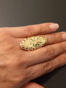 Anillo de mujer Star Desing laminado dorado en capas/oro talla 8 - Imagen 1 de 6