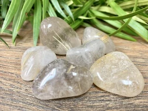 1/2 lb Golden Rutilated Quartz Tumbled Stones Rutile Crystal Gemstone Specimen - Picture 1 of 12