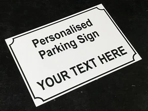 Personalised PRIVATE PARKING Metal Sign Custom Any Text Number Keep Clear Space - Picture 1 of 16