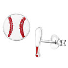 Sports Ball Studs Colored Solid 925 Sterling Silver Earrings Girls Kids Jewelry