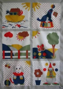 Patchwork Quiltpaneele Kinder Kissen Quadrate Tier Boot Schmetterling Hund Clown - Bild 1 von 7