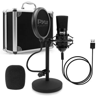 	Pyle USB Microphone Podcast Recording Kit - Audio Cardioid Condenser Mic	 - Image 1 of 4