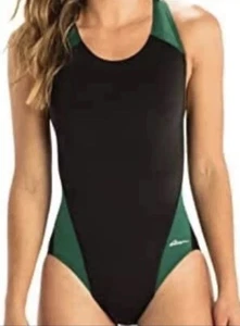 DOLFIN / Ocean Racerback One Piece Swim Bathing Suit Black Forest Green Size 36 - Picture 1 of 7