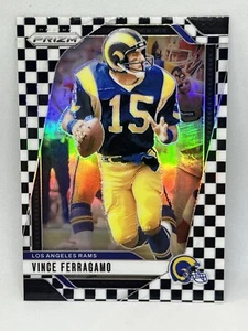 2024 Panini Prizm Vince Ferragamo Checkerboard #174 Rams Checkered B & W - Picture 1 of 3
