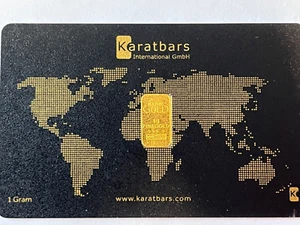 1 Gram PURE 24K GOLD KARATBARS 999.9 BULLION in Assay Certified* Card - Picture 1 of 2