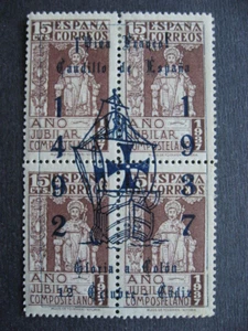SPAIN 625 MH block with interesting 1492-1937 overprint! Check it out! - Picture 1 of 2