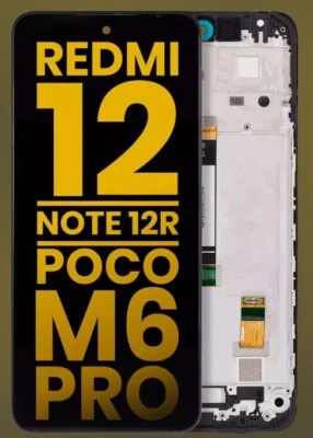 Original LCD Assembly With Frame For Xiaomi Redmi 12/Redmi Note 12R/ Poco M6 pro - Image 1 of 4