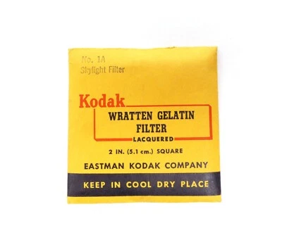 Kodak Wratten Gelatin Filter No.1A Skylight 2 Inch New Old Stock - Image 1 of 2