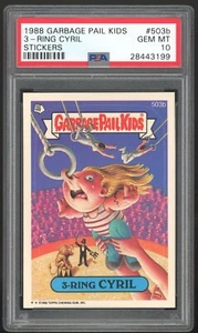 1988 Topps Garbage Pail Kids 13th Series #503b 3-Ring Cyril PSA 10 GEM MINT - Picture 1 of 2