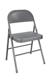 All-Steel Metal Folding Chair, Gray - Picture 1 of 7