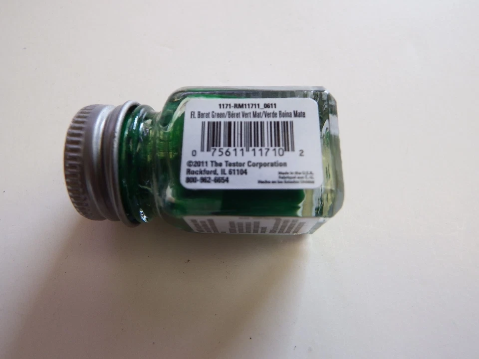 TESTOR - PAINT ENAMEL FL. BERET GREEN 1/4 FLUID OUNCES - 1171-RM11711_0611 - Image 1 of 2