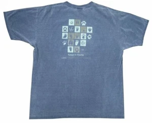 Vintage LL Bean Nature's Tracks Slate Blue T-Shirt (Size XL) - Foto 1 di 4