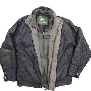 Cappotto foderato nero IMPERMEABILE taglia media tasche interne Gorpcore Normcore - Foto 1 di 19