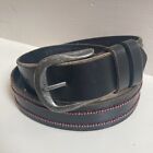 pistil black leather men’s belt Size Small Made In India Distressed 38 Inches