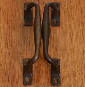 Early 1900s Door Handles / Pulls, 8.5", Pair, ready to fit, (2 pairs available) - Picture 1 of 15