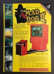 RARE VINTAGE ARCADE MACHINE FLYER – MAD DOG II – GAME, ATARI, USA, 1992. - Picture 1 of 2