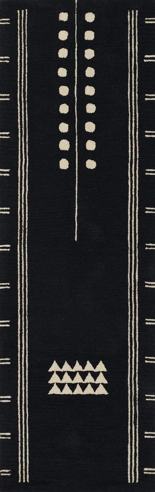 Momeni Simba Wool Hand Tufted Contemporary Indoor Area Rug, Navy, 2'6" X 8' - Image 1 of 4