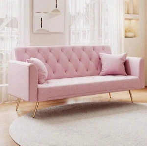 Pink Couch Sofa With Pillows Reclinable - Picture 1 of 6