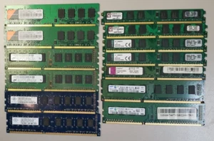 LOT OF 2GB STICK MEMORY DIMM PC2-6400, PC3-10600 - Picture 1 of 3