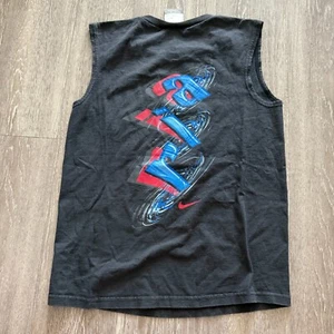 Vintage 90s Kids Youth Nike Air Tee Sleeveless T-Shirt - Size M Black - Picture 1 of 6