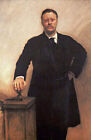 Belle peinture à l'huile portrait masculin président américain Theodore Roosevelt 36"