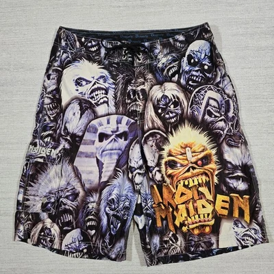 Bañador De Colección Dragonfly Iron Maiden Eddie AOP Board Shorts Hombres Talla 34 Foto 1 de 4