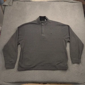 Pierre Cardin Men XL Gray Quarter Zip Fleece Pullover Sweater Long Sleeve Casual - Picture 1 of 9