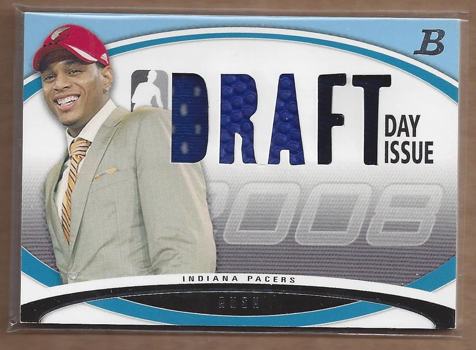 Camiseta deportiva 2008-09 Bowman Draft Day edición reliquias combos azul DDICBR Brandon Rush/50 Foto 1 de 1