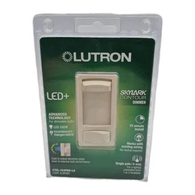 Lutron Skylark Contour LED+ Dimmer Switch Light White CTCL-153PDH-wh 3-Way