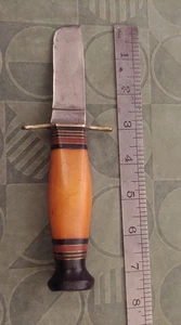 Vintage KINFOLKS KNIFE (Broken) Blade Bakalite Butterscotch Handle - Picture 1 of 17