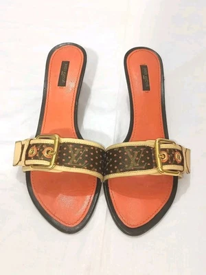 路易威登棕色/橙色凉鞋,尺寸 EU41,US9.5, — 第 1/4 张图片
