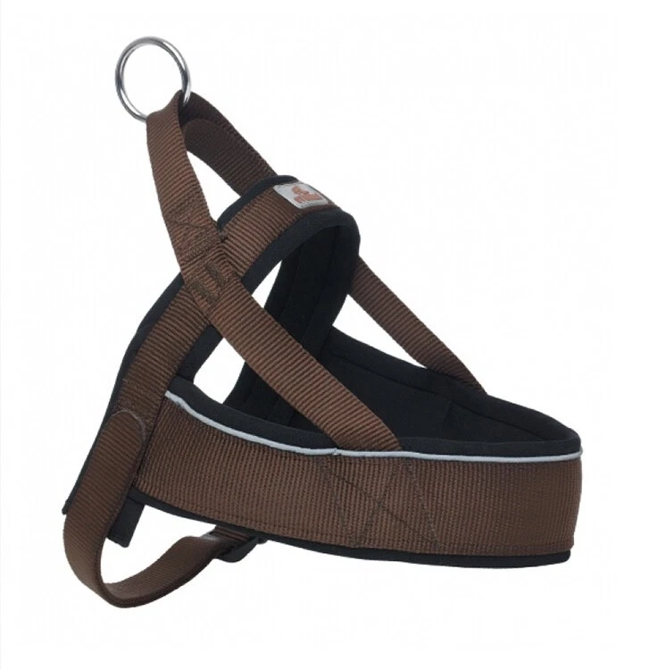 Norwegergeschirr Reflektor Hundegeschirr Brustgeschirr Neopren gepolstert braun - Bild 1 von 1