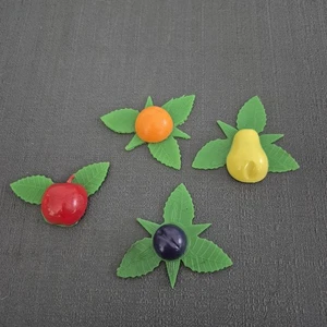 Vintage 1970's Plastic Fruit Refrigerator Magnets - Picture 1 of 6