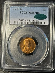 1940 S Lincoln Cent PCGS MS67 Red CAC - Picture 1 of 6