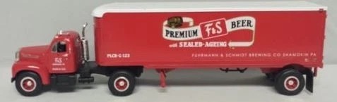 First Gear 18-1524 1960 Model B-61 Mack Tractor & Trailer Premium F&S Beer - Image 1 of 1