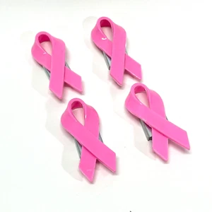 Set of 4 Pink Ribbon Breast Cancer Refrigerator Magnet - 3D Plastic 3" - Picture 1 of 5