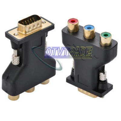 Componente RCA YUV YPbPr Video a VGA Estilo D-sub HD 15 pines Adaptador de video 1 pieza - Imagen 1 de 3